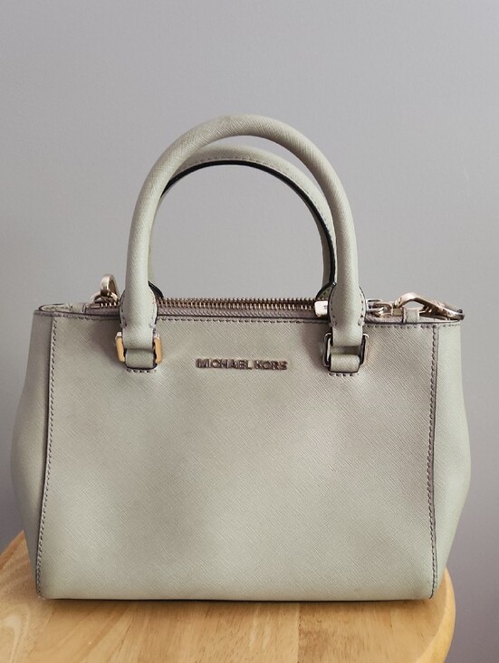 Michael Kors Handbags - Designer Michael Kors Taupe Saffiano Leather Crossbody Satchel Purse Handbag